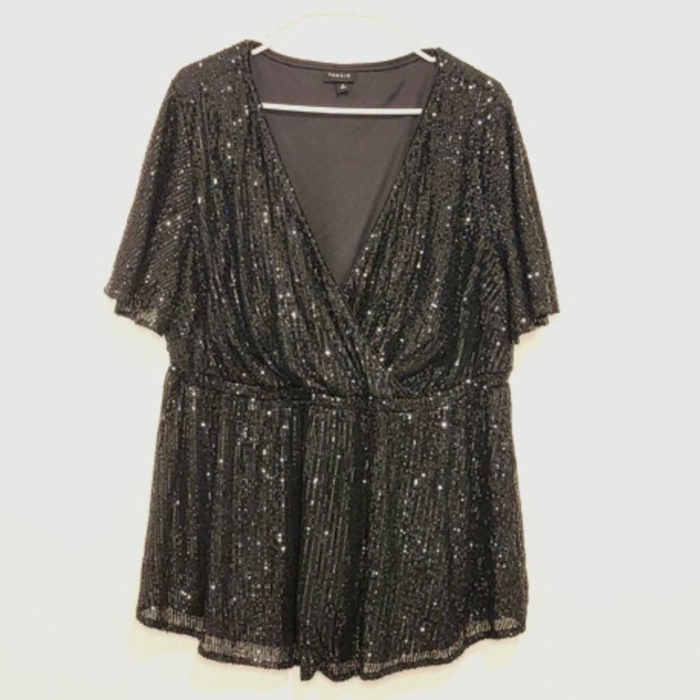 Torrid Babydoll Sequin Blouse